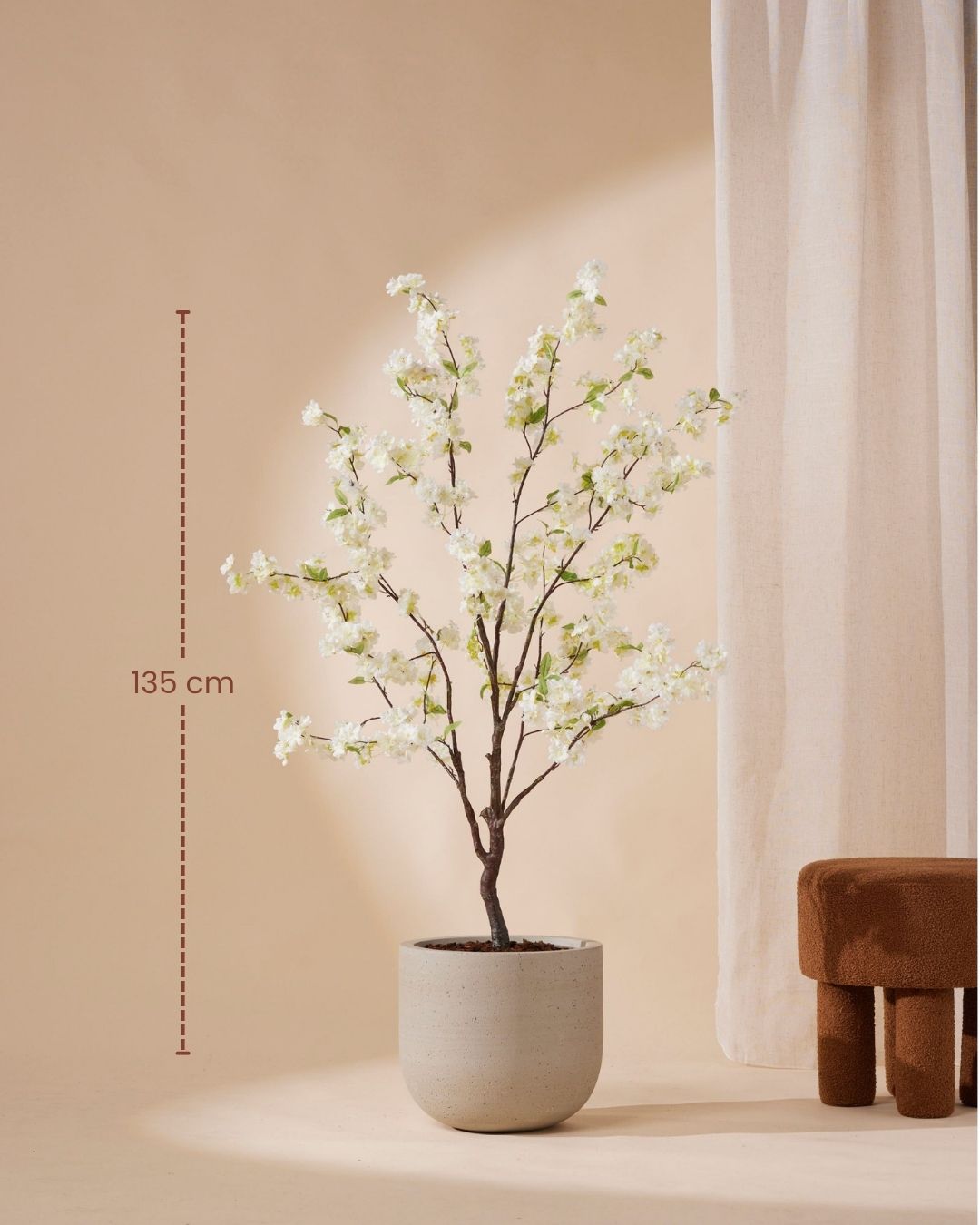 Kunstboom Cherry blossom wit 135 cm