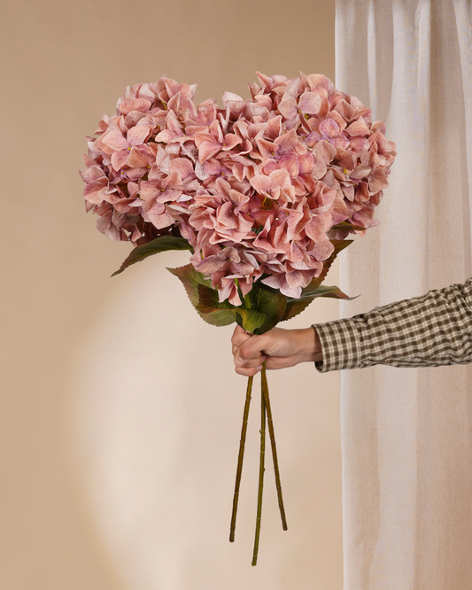 Three pink hydrangeas 90 cm