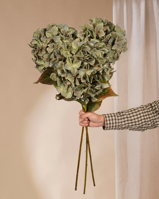 Three green hydrangeas 90 cm