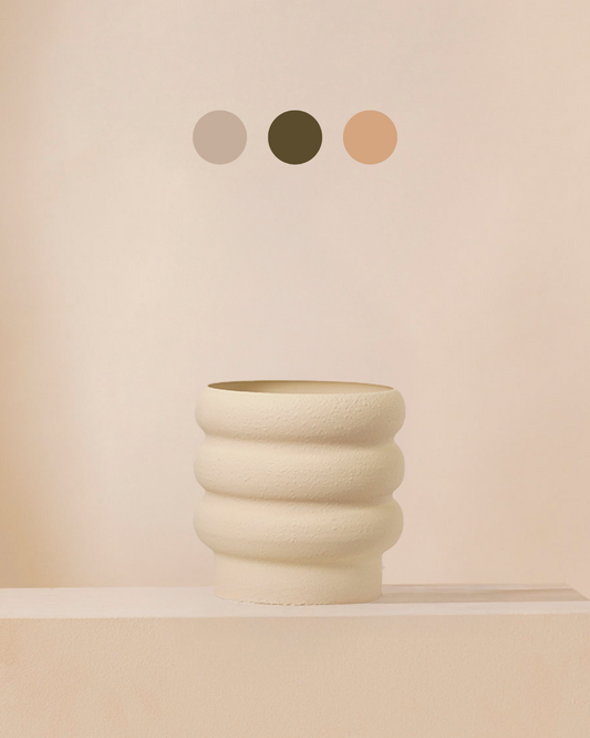 Sierpot Lois 20 cm - creme structuur