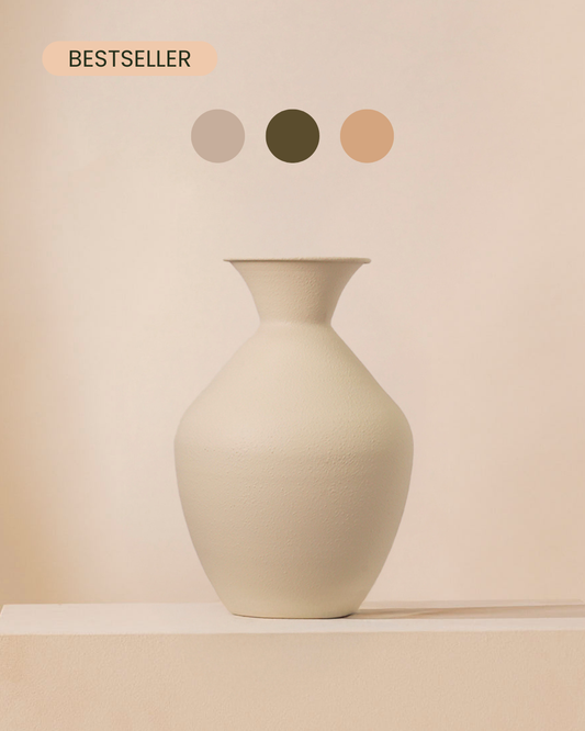 Lola vase 37 cm - cream texture