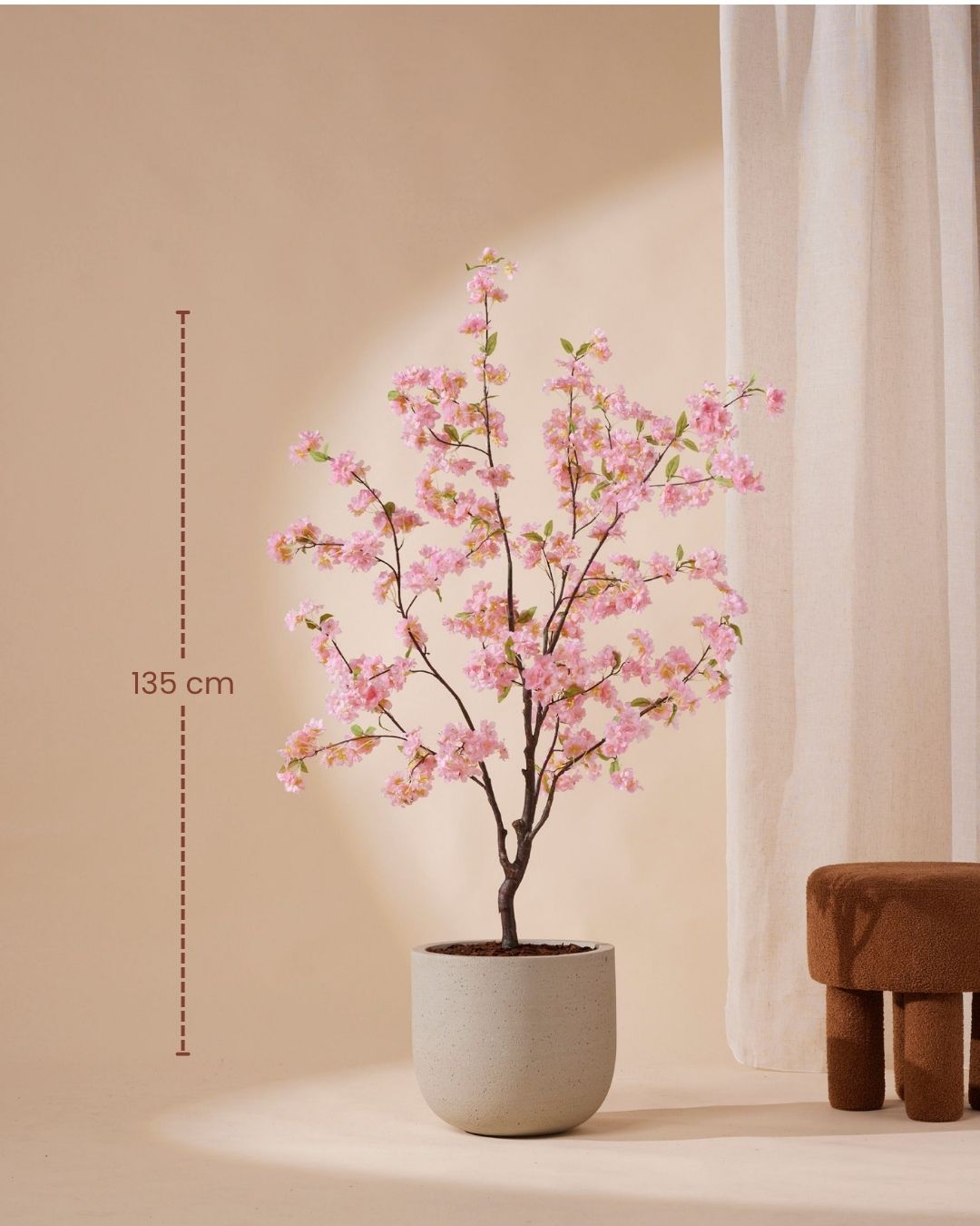 Artificial tree cherry blossom pink 135 cm