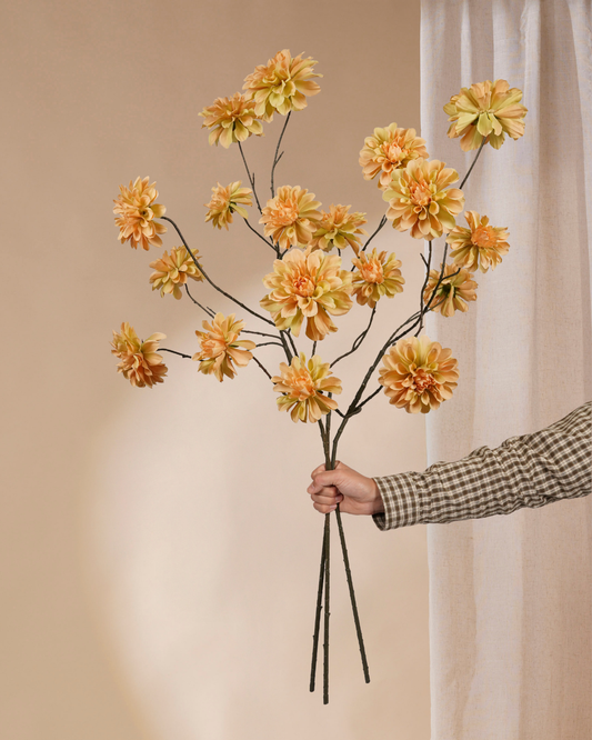 Three dahlias peach 110 cm