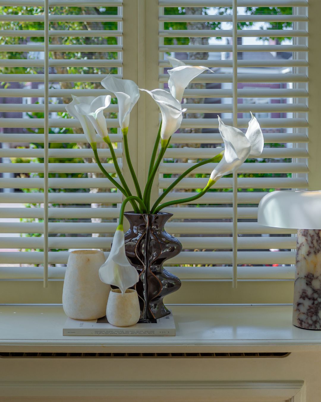 Negen calla's 70 cm
