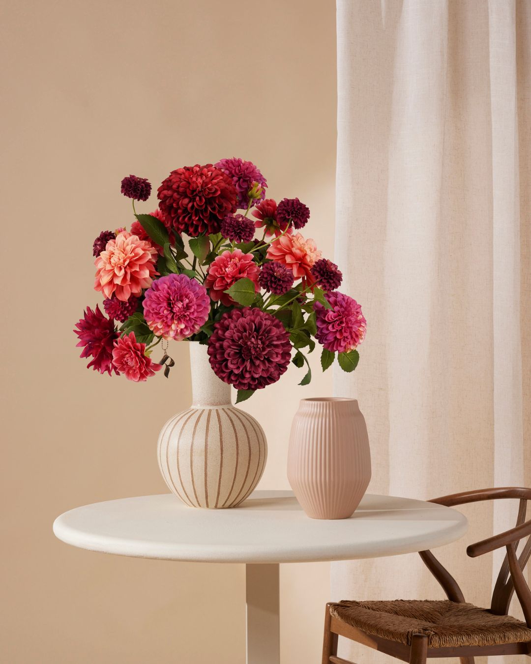 Kunstboeket Dahlia burgundy