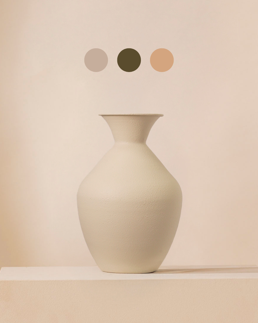 Lola vase 37 cm - cream texture