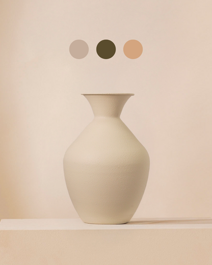 Lola vase 37 cm - cream texture